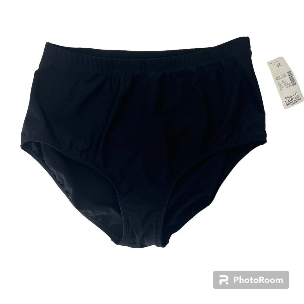 Catherines 0x Plus Size Bikini Swim Suit Bottoms Swimsuit Black NEW